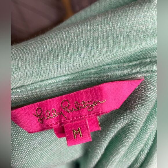 Lilly Pulitzer Belinda Off-The-Shoulder Sweatshirt Mint Green M - Picture 6 of 8